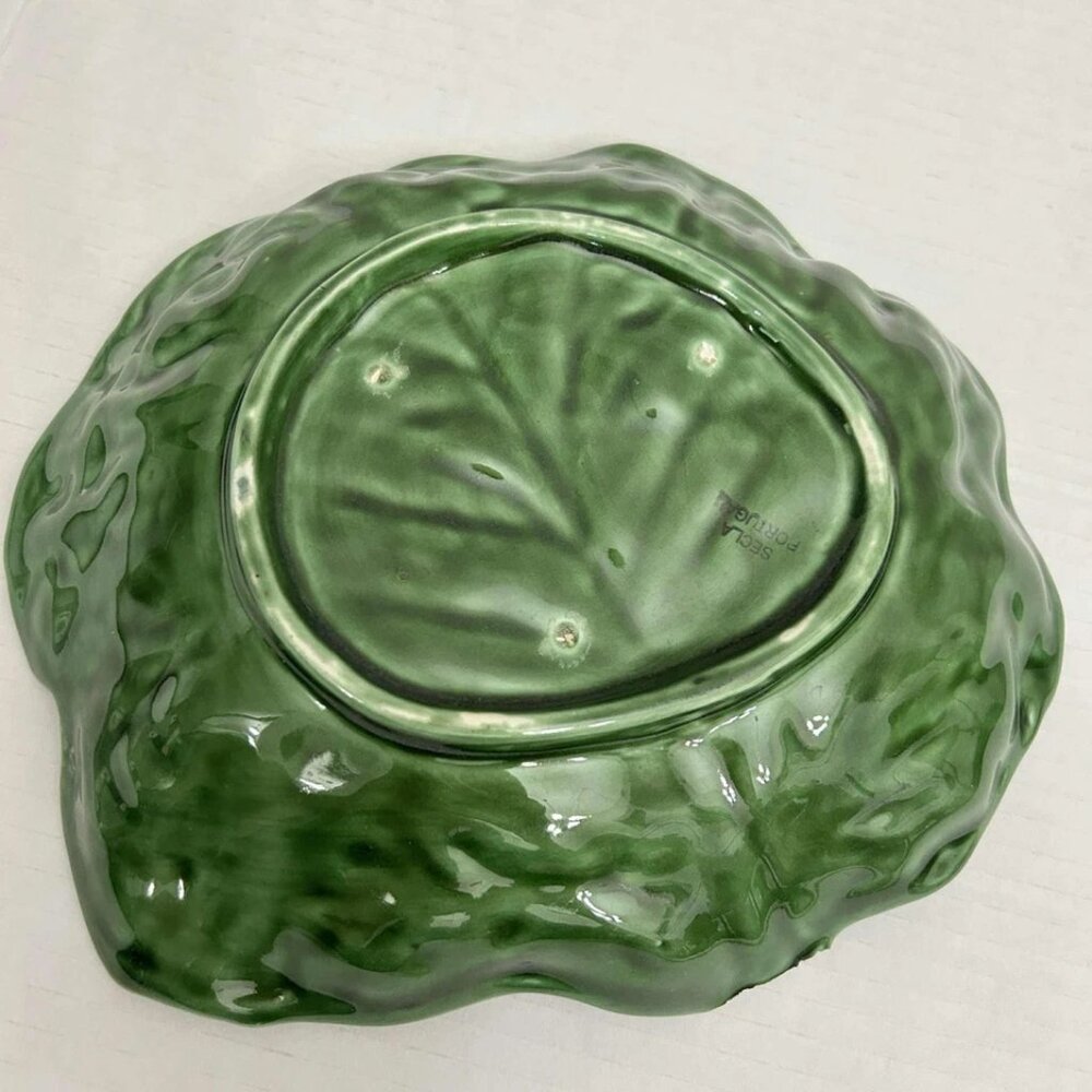 Vintage Secla Portugal Cabbage Salad Plate * Damaged - Picture 5 of 6
